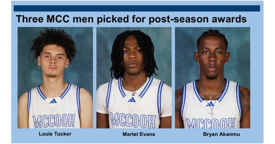 Three MCC men picked for post-season honors